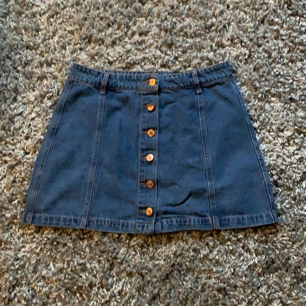 forever 21 button up denim skirt